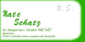 mate schatz business card